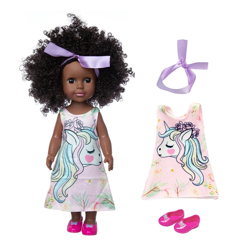 Lėlės pop Nauja Suknelė Africanreborn silikono viny 35cm 14inch mergina poupee boneca kūdikių minkštas žaislas mergina todder