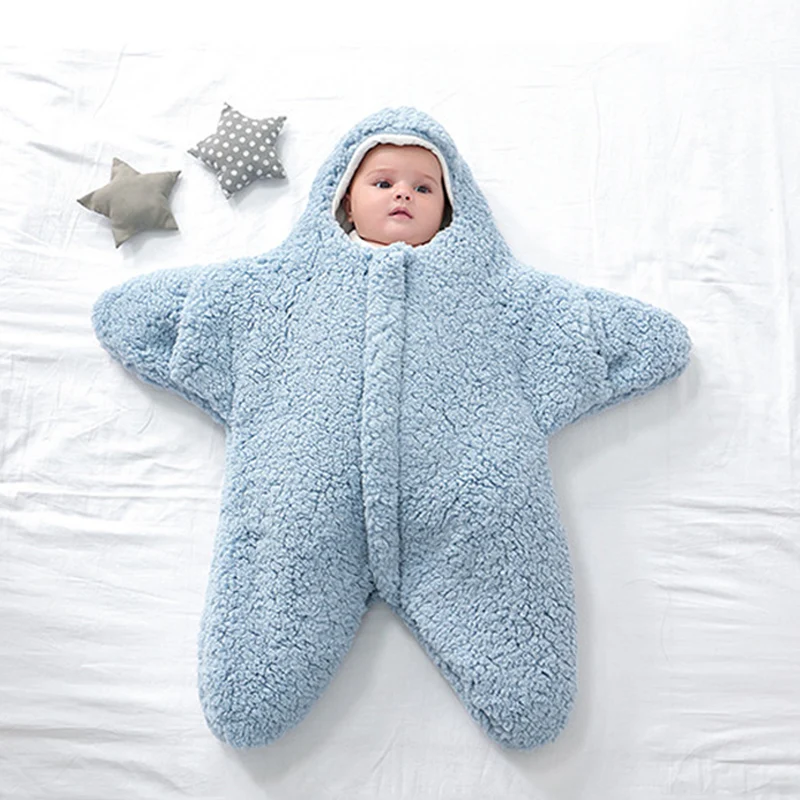 Naujagimio Žvaigždė Forma Tirštėti miegmaišį Žiemos Šiltas Kūdikių Suvystyti Wrap Kūdikių Kokono Medvilnės Wrap Antklodės Sleepsack 0-6M