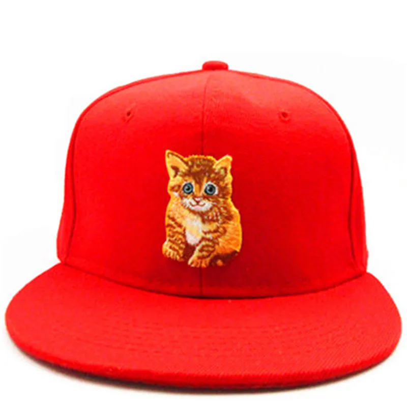 katė gyvūnų siuvinėjimo Beisbolo kepuraitę hip-hop bžūp Reguliuojamas Snapback Skrybėlės moterims ir vyrams 278