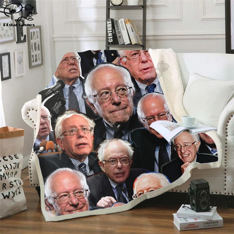 Bernie Sanders Vilnos Antklodė Pliušinis 3d Atspausdintas Suaugusiems Sofa Sherpa Vilnos Lovatiesė Wrap Mesti Antklodę