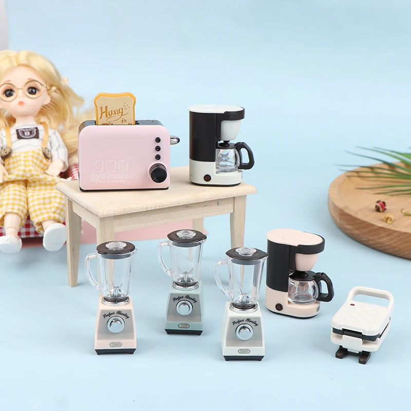 1:12 Miniatiūriniai Lėlių Kavos Virimo Aparatas Kavos Puodelio Kavos Puodą Duonos Mašina Modeliavimas Virtuvės Baldai Lėlės Namas Priedai