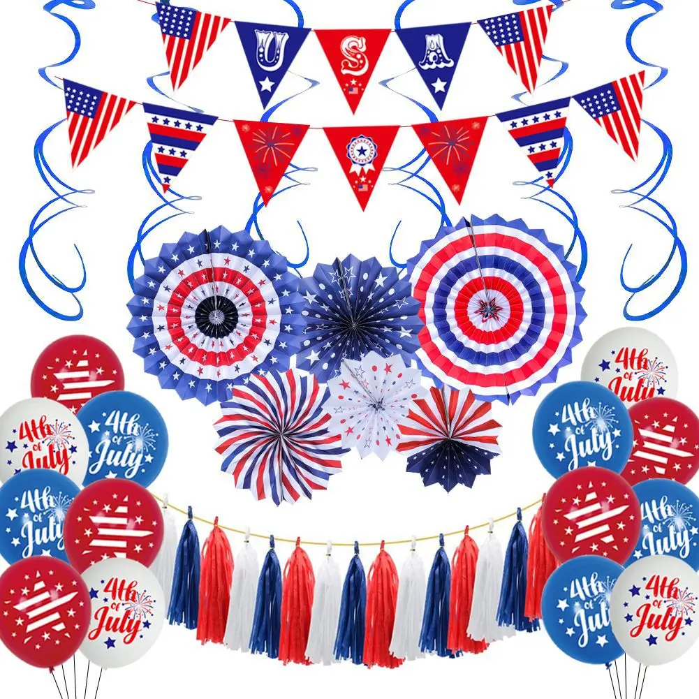 Nepriklausomybės Dieną, šalies apdaila balionai-didmeninė, 12-colių turas latekso popieriaus gerbėjas vėliavos susitarimą Nepriklausomybės Diena balionai