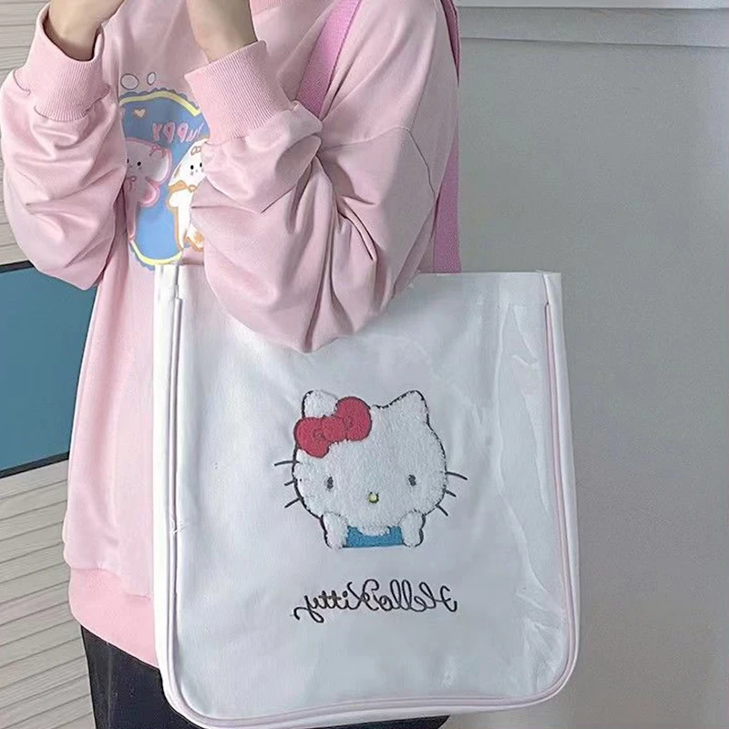 Japonijos Sanrioed Pečių Maišą Anime Ir Animacinių Filmų Hello Kitty Melodija Kuromi Pochacco Didelės Talpos Drobė Maišelis Moterų Dekoratyvinis Maišelis