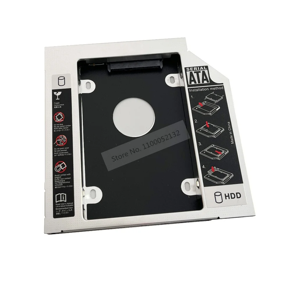 Aliuminio 2 Kietasis Diskas HDD SSD Atveju Talpyklos Optinis Caddy 12,7 mm SATA dėl PACKARD BELL EASYNOTE TE11HC TK85 JO 045RU TS11HR