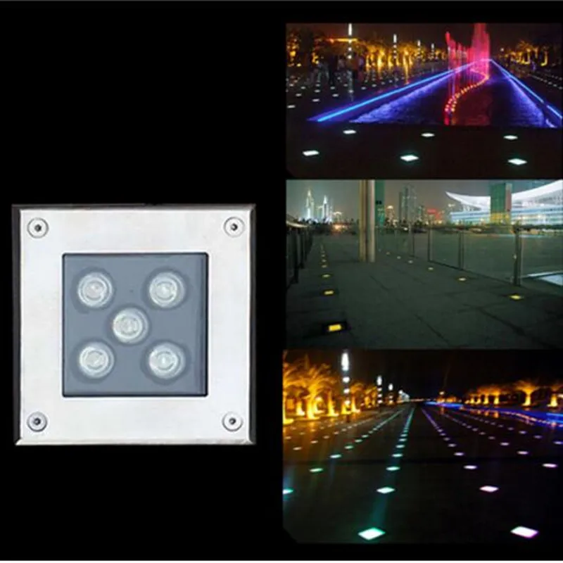 Vandeniui LED Požeminės Šviesos Kvadratinių 5x1W 5W CREE LED Inground Palaidotas Žibintus, Sode, Kieme Denio Kraštovaizdžio Akiratyje