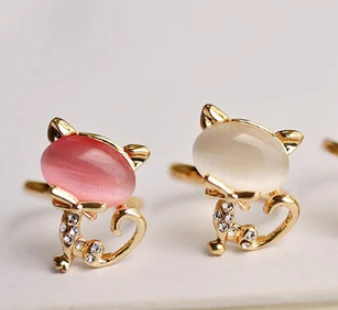 2022 Naujas!! KARŠTA!!! Subtilus korėjos Stiliaus Cute Kačių Opalas Žiedas Atidaryti Žiedas Moterims Didmeninė 17mm Dydis
