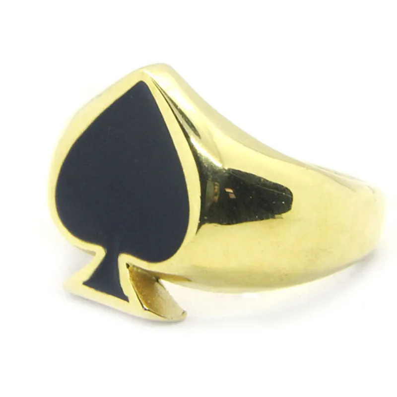 Paramos Dropship Naujausias Auksinis Kastuvas ACE 316L Nerūdijančio Plieno Žiedas Papuošalų Mados Pokerio Kastuvu Žiedas