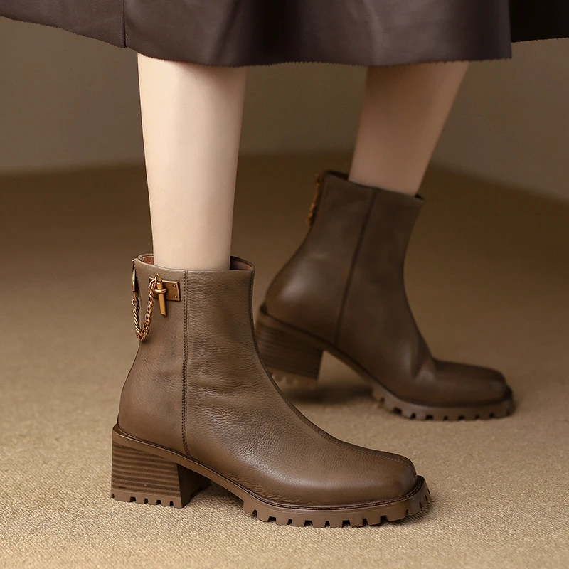 2022 Moterų batai natūralios odos 22-25 CM plauti karvės odos pilnas odinis modernus batai aikštėje kojų derliaus sagtis moterų batai
